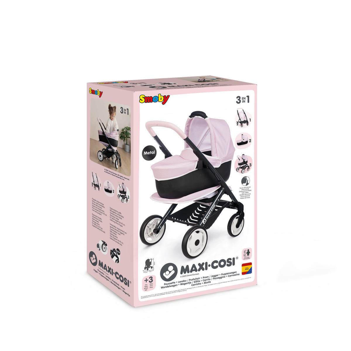 Smoby Maxi-Cosi kolm-ühes nukuvankri komplekt - roosa 253121S