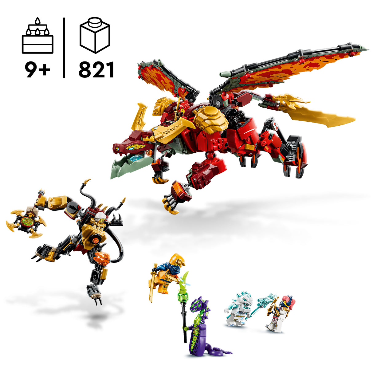 LEGO Ninjago Wyldfyre'i muutuv draakonirobot 71868L