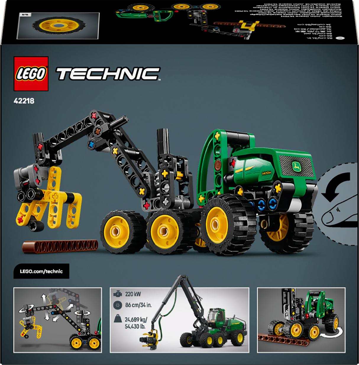 LEGO Technic John Deere 1470H ratastega harvester 42218L