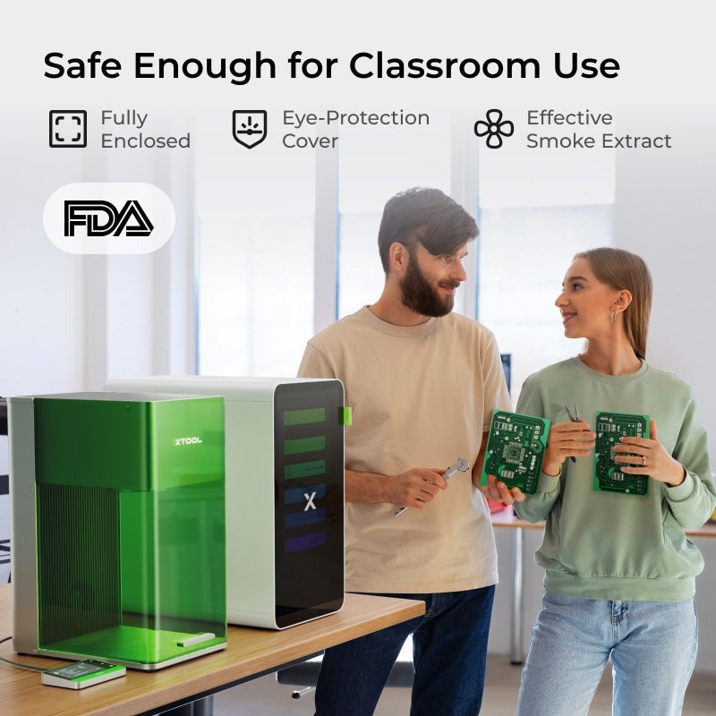 xTool F1 Ultra 20W kiud- ja dioodlasergraveerija hariduskomplekt P5010383-EDU