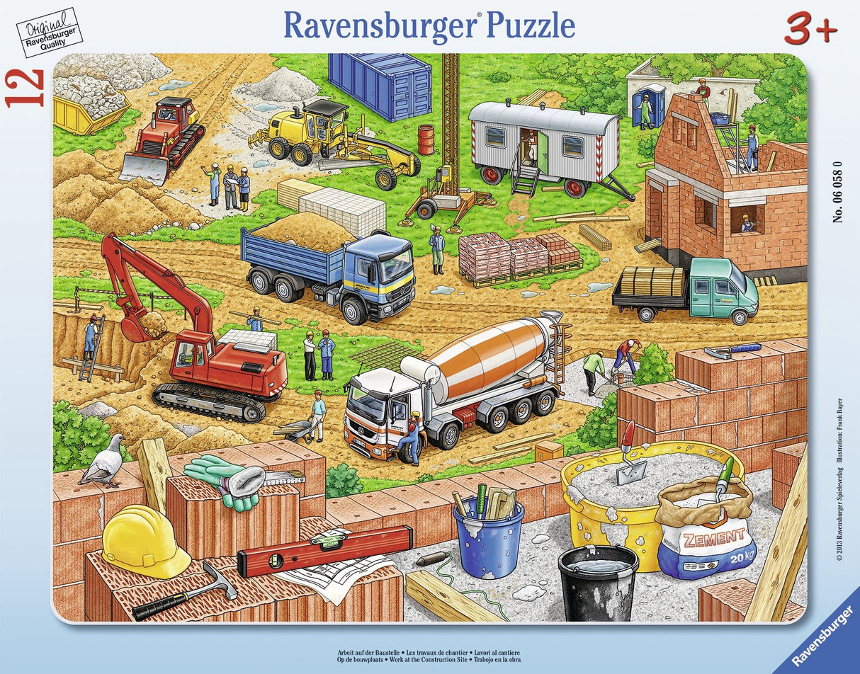 Ravensburger plaatpusle 12 tk Ehitusmasinad