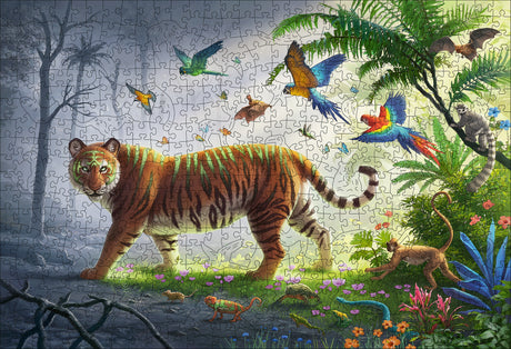 Ravensburger puidust pusle 500 tk Tiiger džunglis 175147V