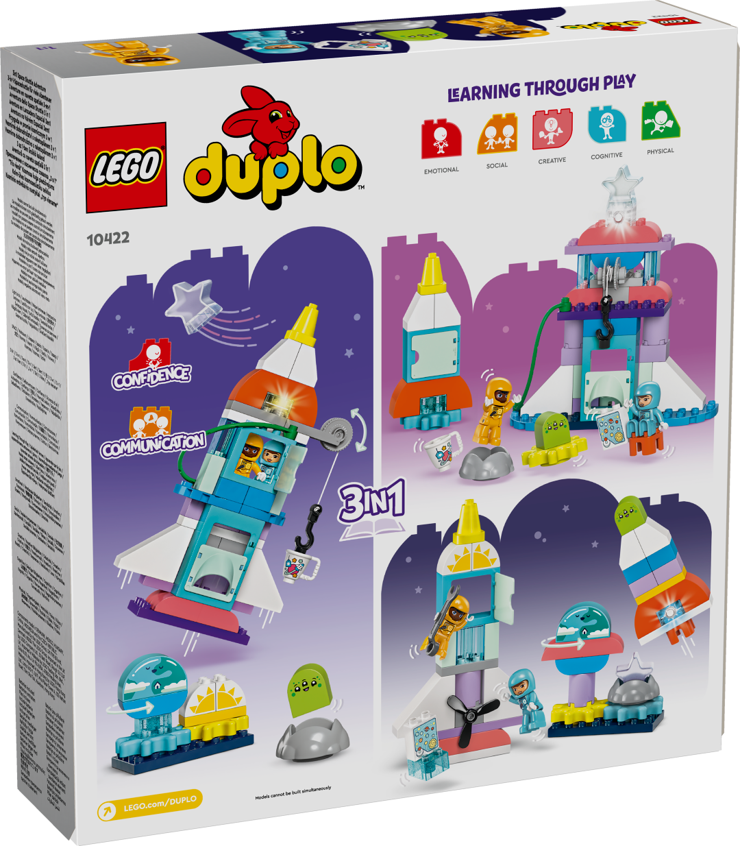 LEGO DUPLO Kolm-ühes kosmosesüstiku seiklus 10422L