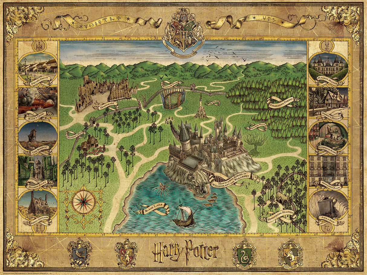 Ravensburger pusle 1500 tk Harry Potter Hogwardi kaart 165995V