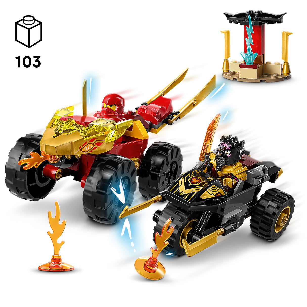LEGO Ninjago Kai ja Rasi auto- ja mootorrattalahing 71789L