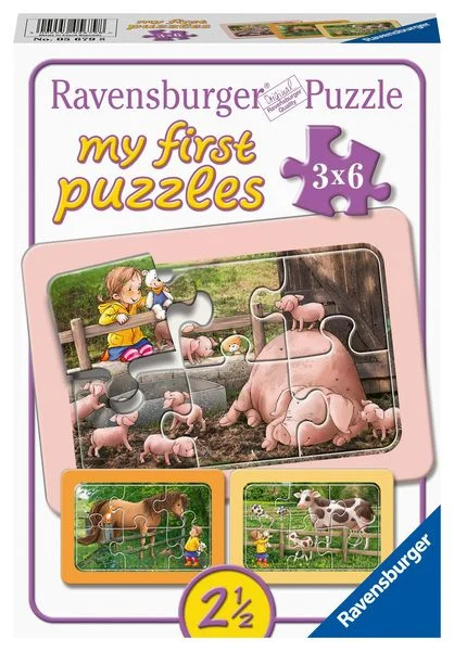 Ravensburger minu esimene pusle 3x6 tk Taluloomade beebid
 056798V