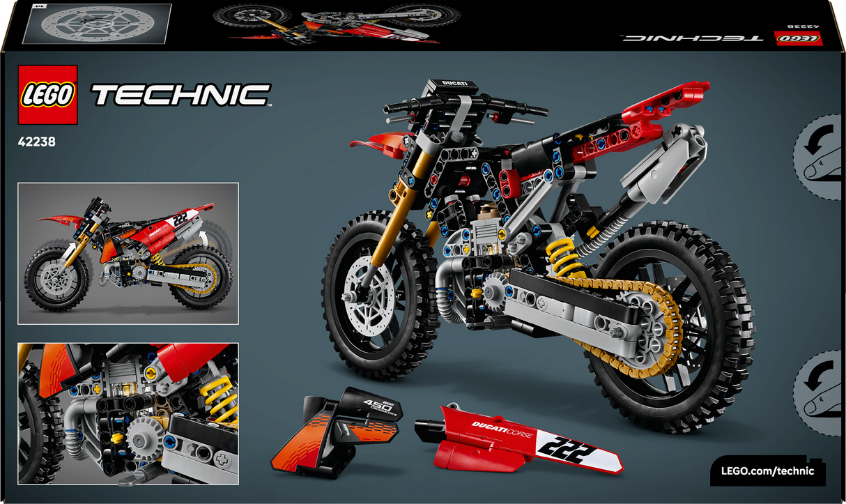 LEGO Technic Ducati Desmo450 MX Factory mootorratas 42238L