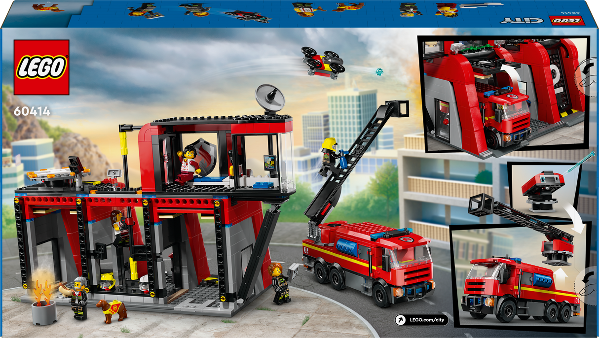 LEGO City Tuletõrjedepoo koos tuletõrjeautoga 60414L