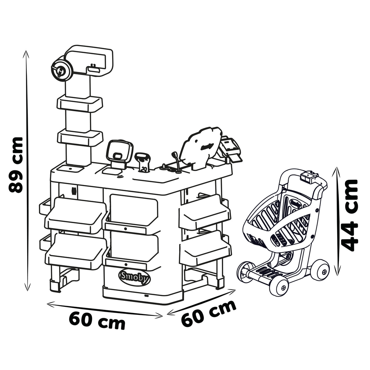 Smoby Supermarket ostukäruga 350239S