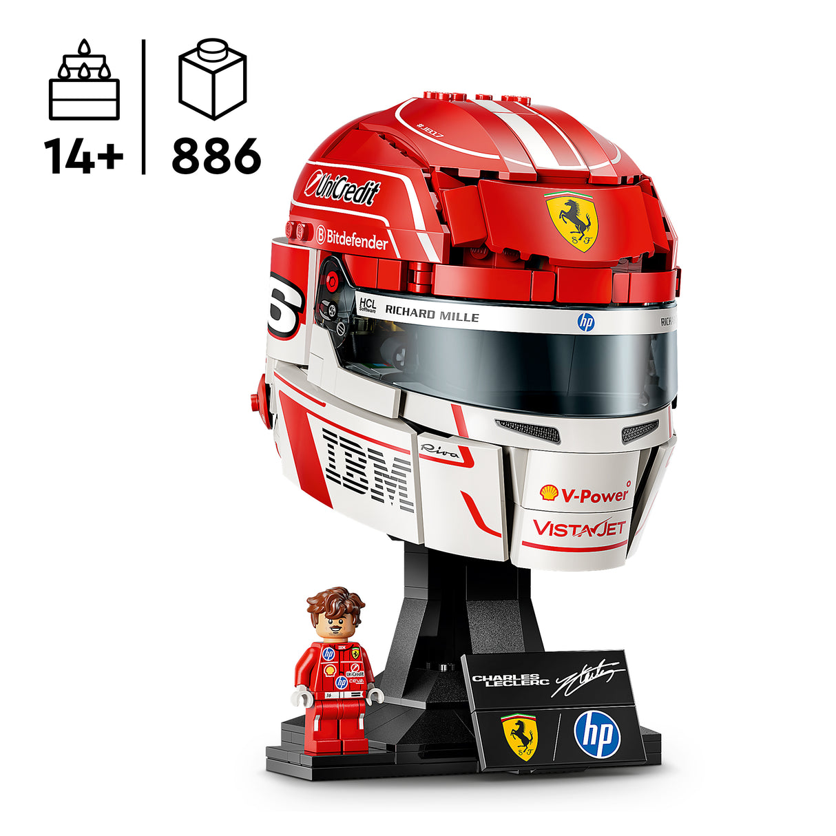LEGO Editions Scuderia Ferrari HP Charles Leclerc kiiver 43014L