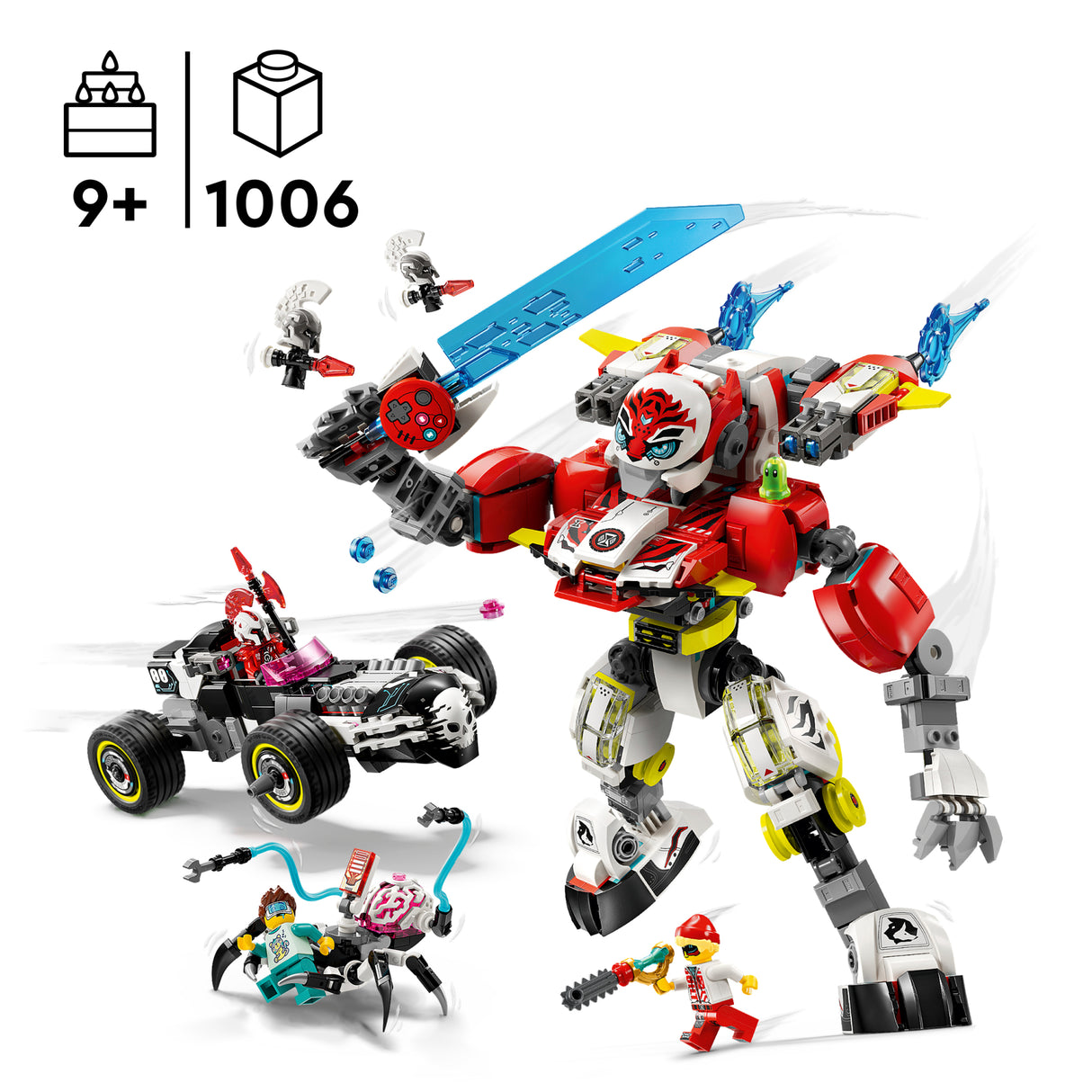 LEGO Dreamzzz Cooperi tiigrirobot ja Zero hot-rod-auto 71497L