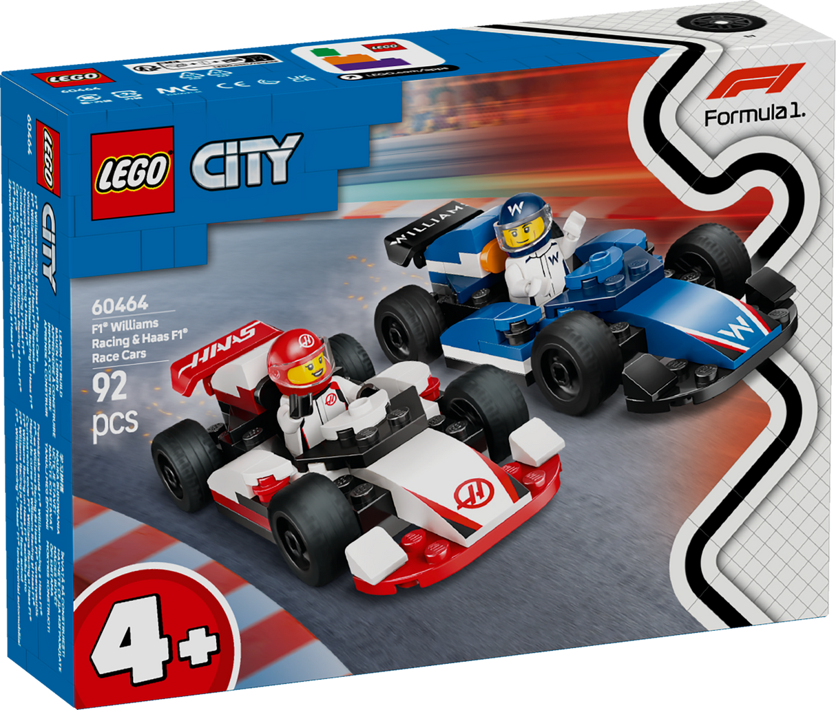 LEGO City F1 Williams ja Haas F1 võidusõiduautod 60464L