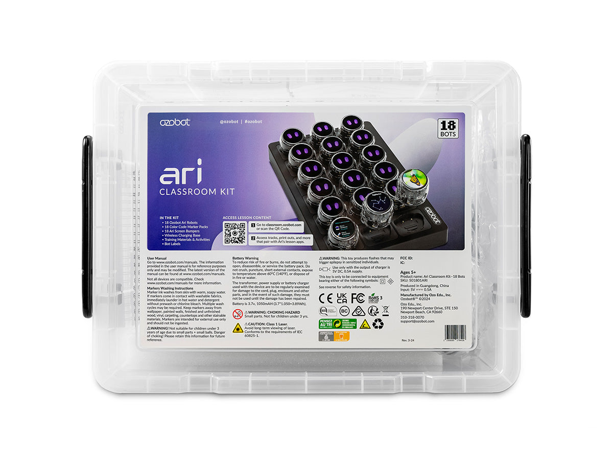 Ozobot Ari roboti klassikomplekt 18 tk OZO-51801ARI