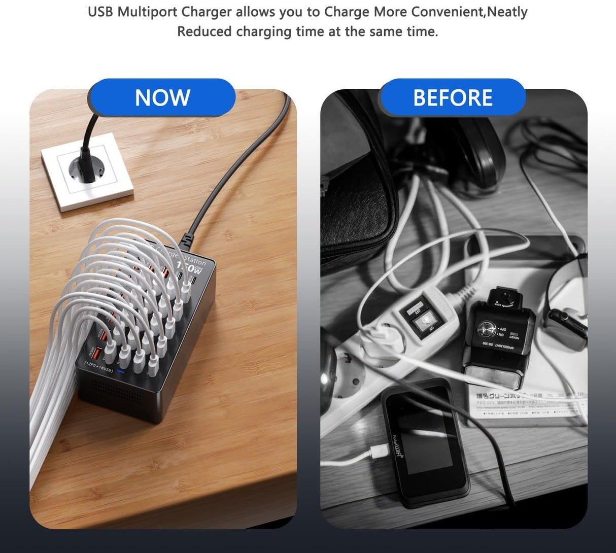USB laadimisjaam 150W 30 porti USB-C ja USB-A B0FLCH1WYC