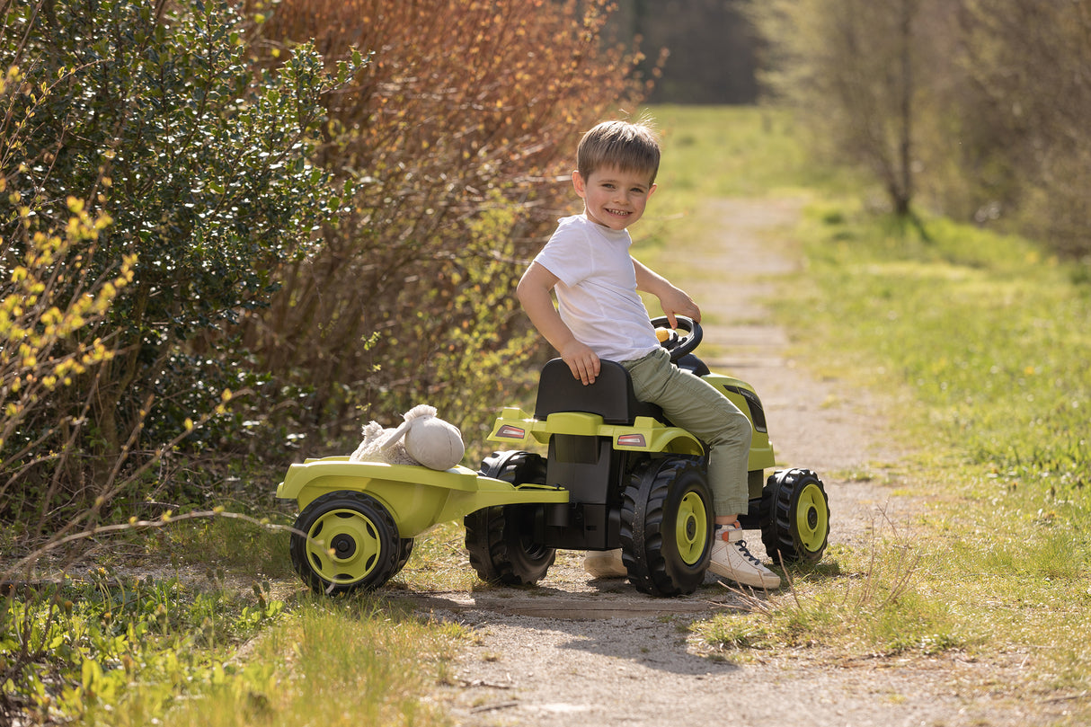 Smoby Traktor kollane Farmer XL käruga 710130S