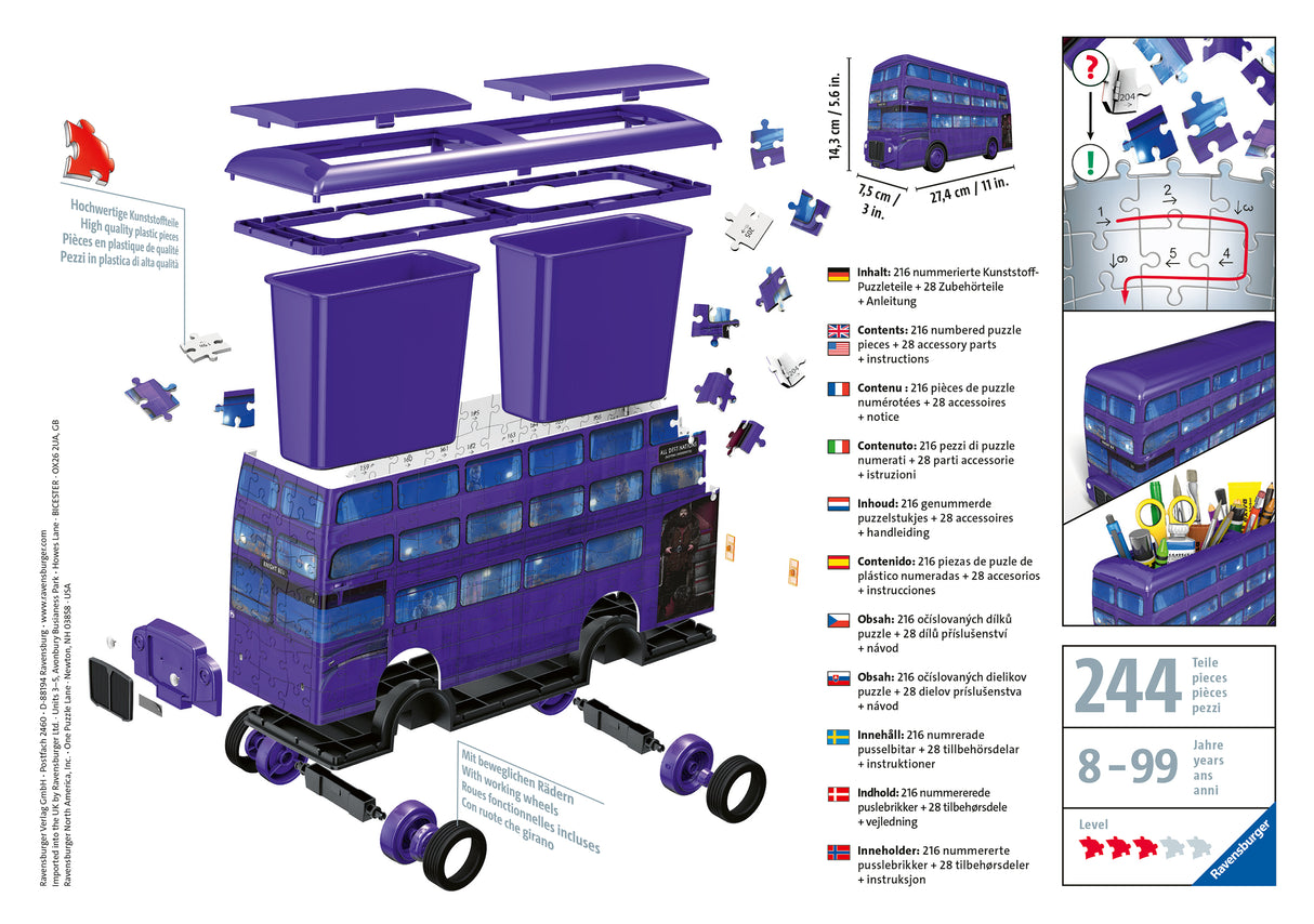 Ravensburger 3D pusle pliiatsitops 162 tk Harry Potter buss  111589V