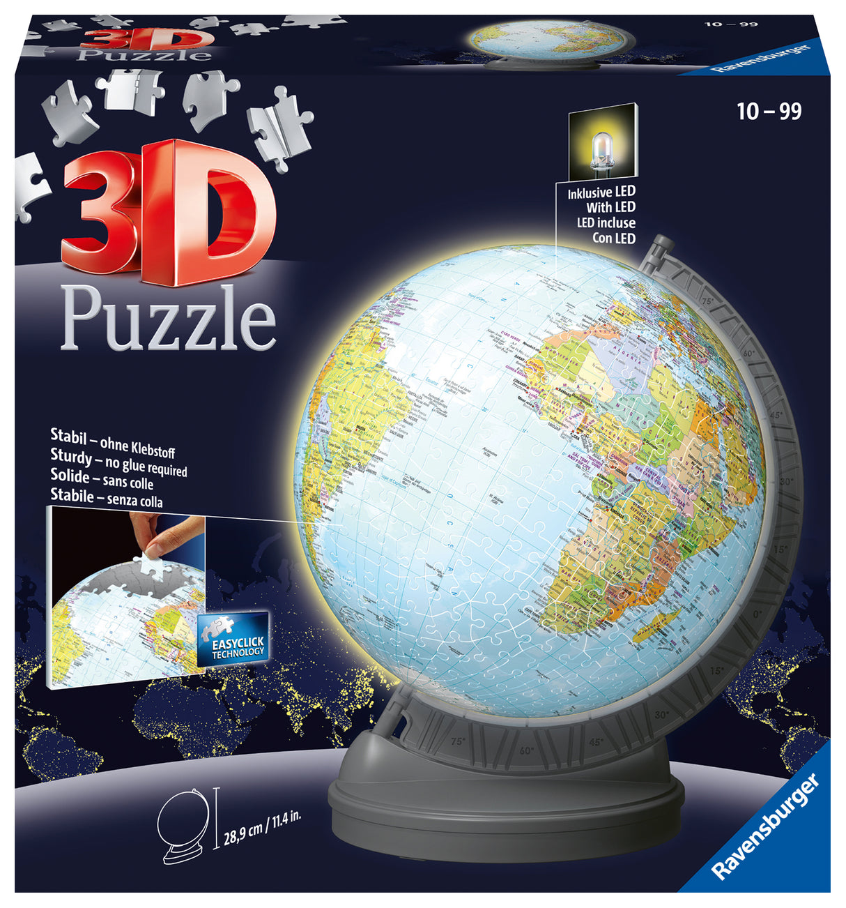 Ravensburger 3D puslepall valgustusega 540 tk Gloobus 115495V