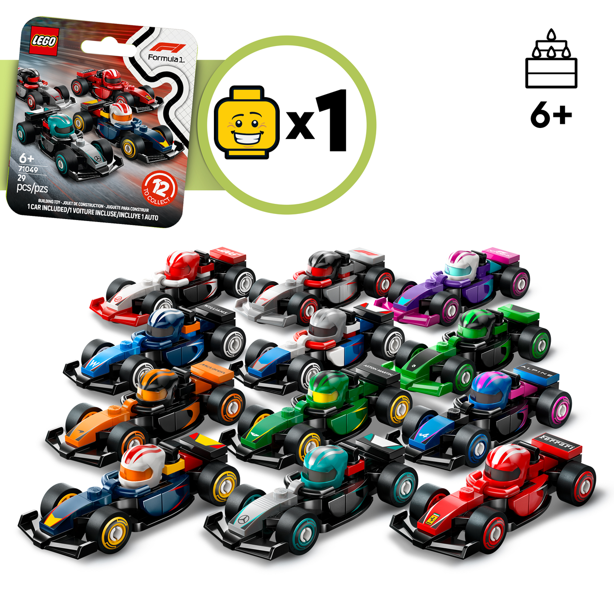 LEGO Minifiguurid F1 kogutavad autod 71049L