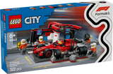 LEGO City F1 boksipeatus ja boksimeeskond Ferrari autoga 60443L