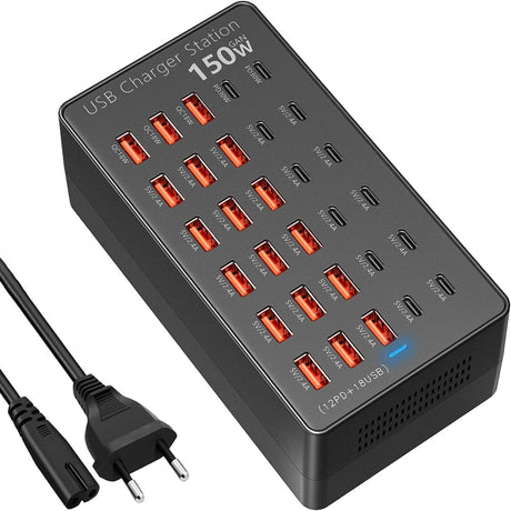 USB laadimisjaam 150W 30 porti USB-C ja USB-A B0FLCH1WYC