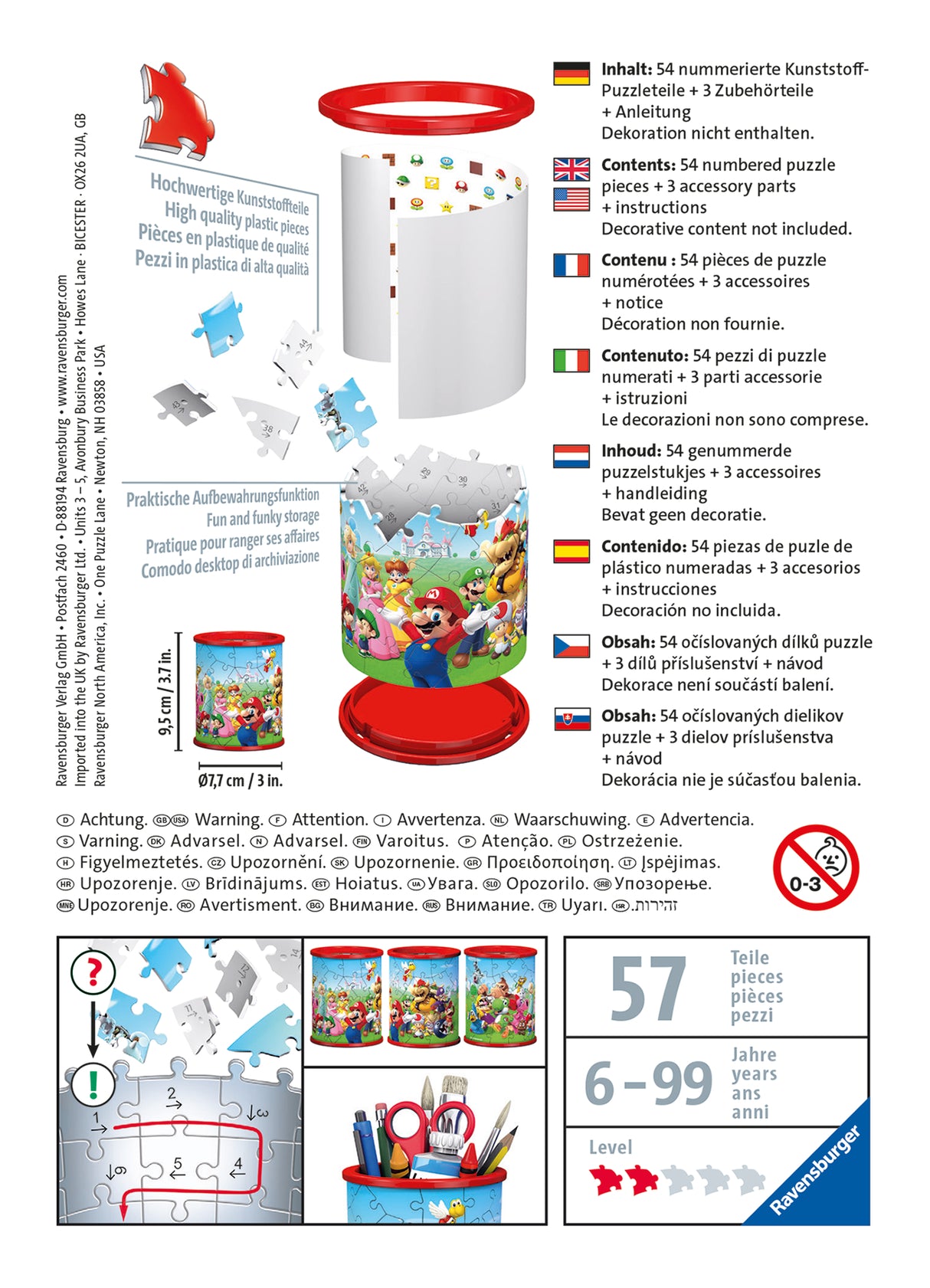 Ravensburger 3D pusle pliiatsitops Super Mario  112555V