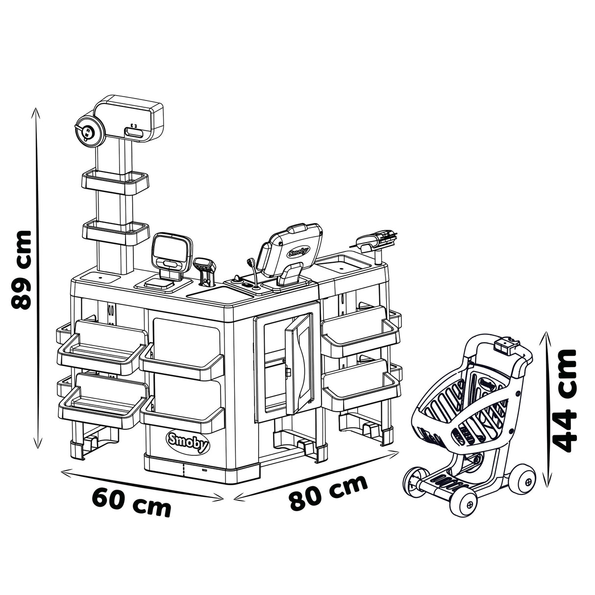 Smoby Maksimarket ostukäruga 350242S