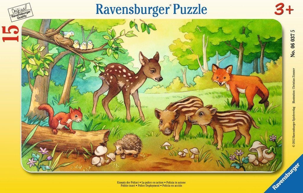 Ravensburger väike plaatpusle 15 tk  Metsloomakesed 063765V