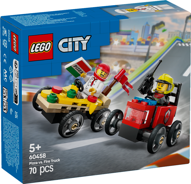 LEGO City Pitsaauto vs tuletõrjeauto võidusõiduautode komplekt 60458L