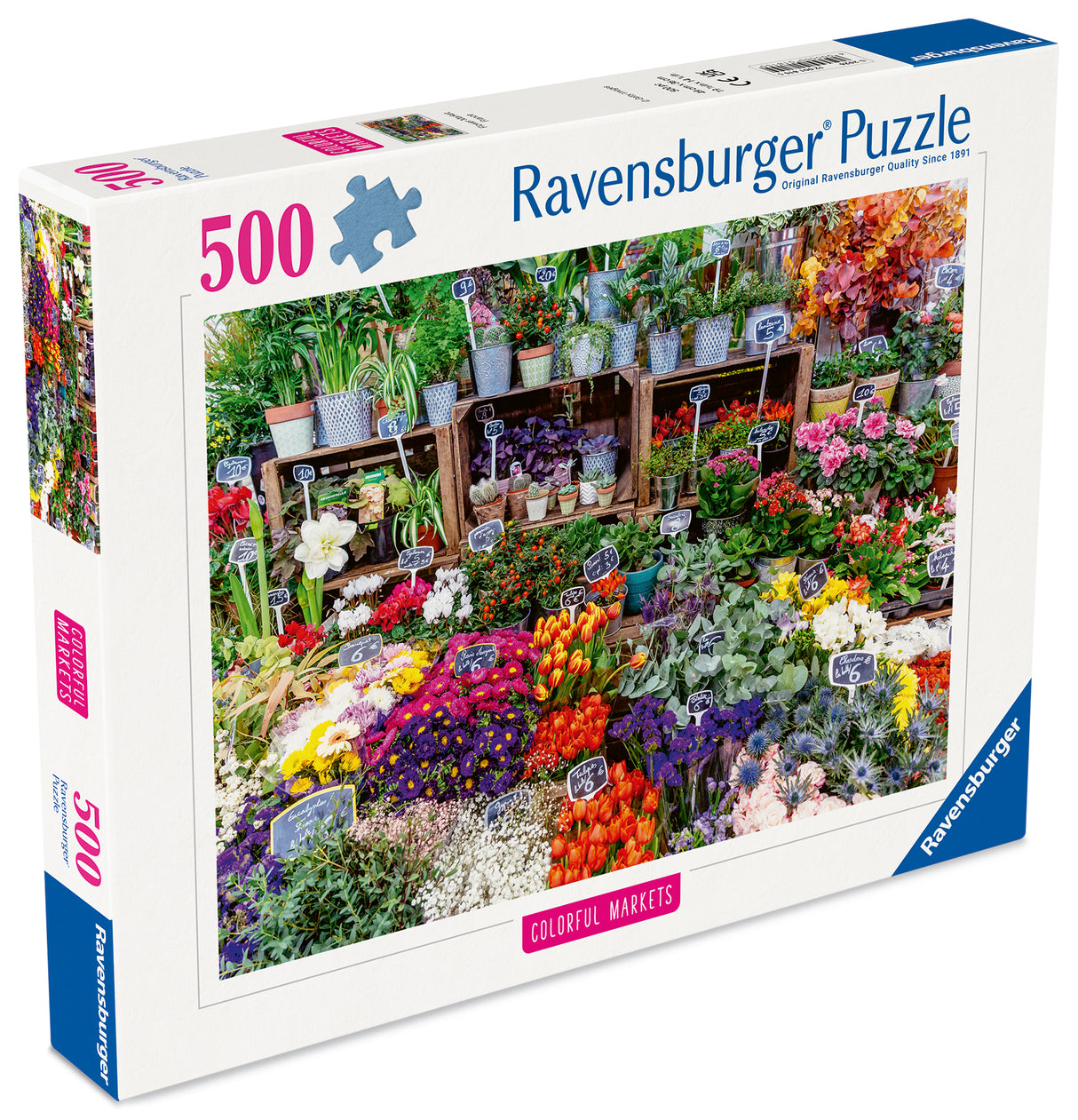 Ravensburger pusle 500 tk: värviline lilleäri Prantsusmaal 12001815V