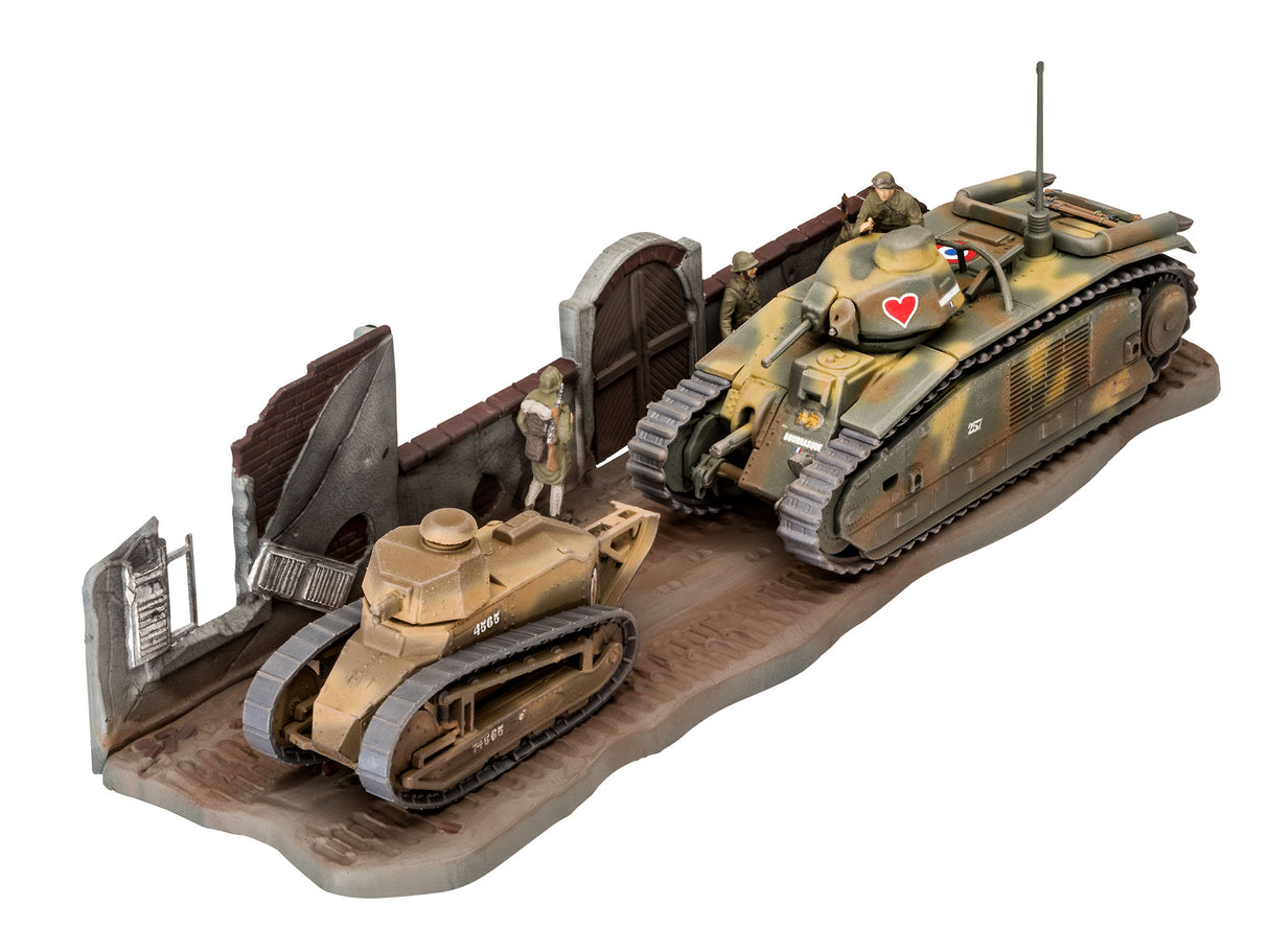 Revell liimitav mudel Char. B.1 bis & Renault FT.17 1:76 03278R