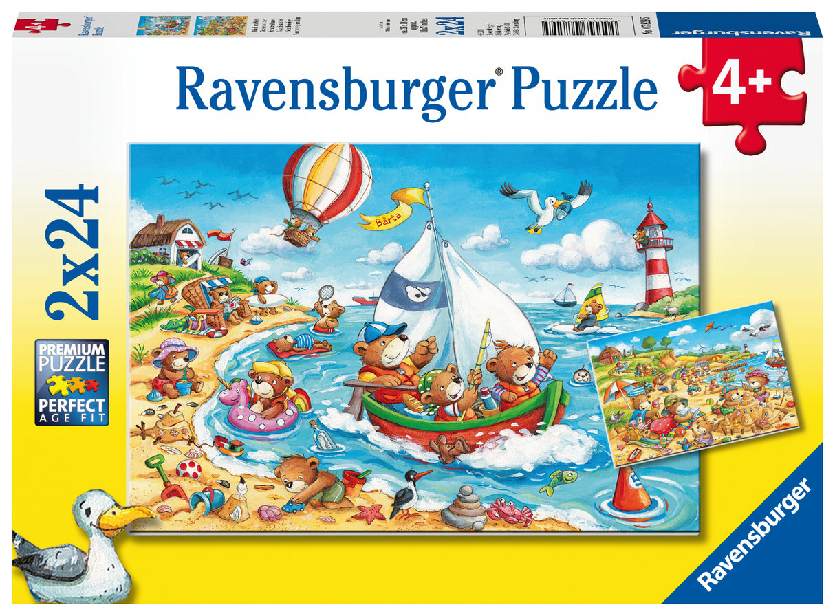 Ravensburger pusle 2x24 tk Puhkus mere ääres 078295V