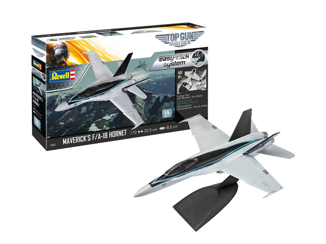 Revell mudel Maverick's F/A-18 Hornet 'Top Gun: Maverick' easy-click 1:72 04965R