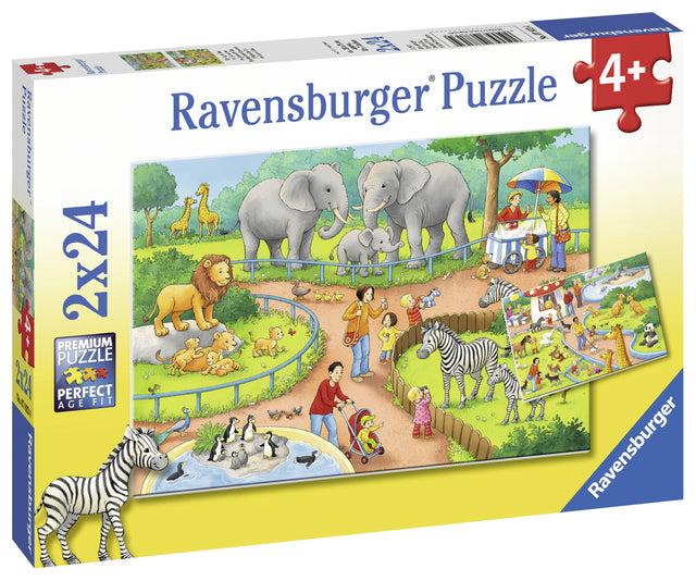 Ravensburger pusle 2x24 tk Päev loomaaias 078134V