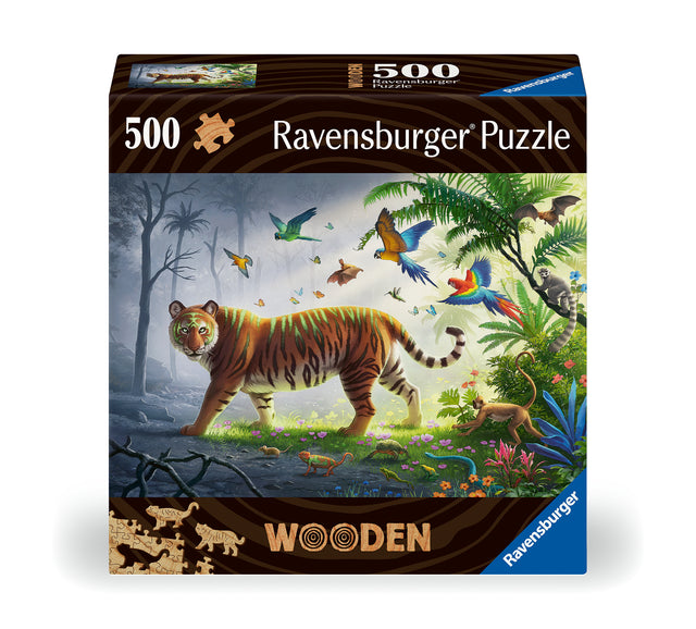 Ravensburger puidust pusle 500 tk Tiiger džunglis 175147V